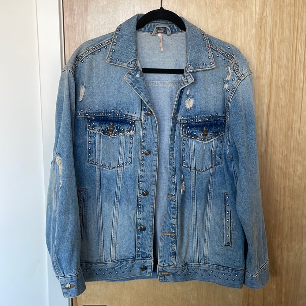 Free People Studded Denim Jacket